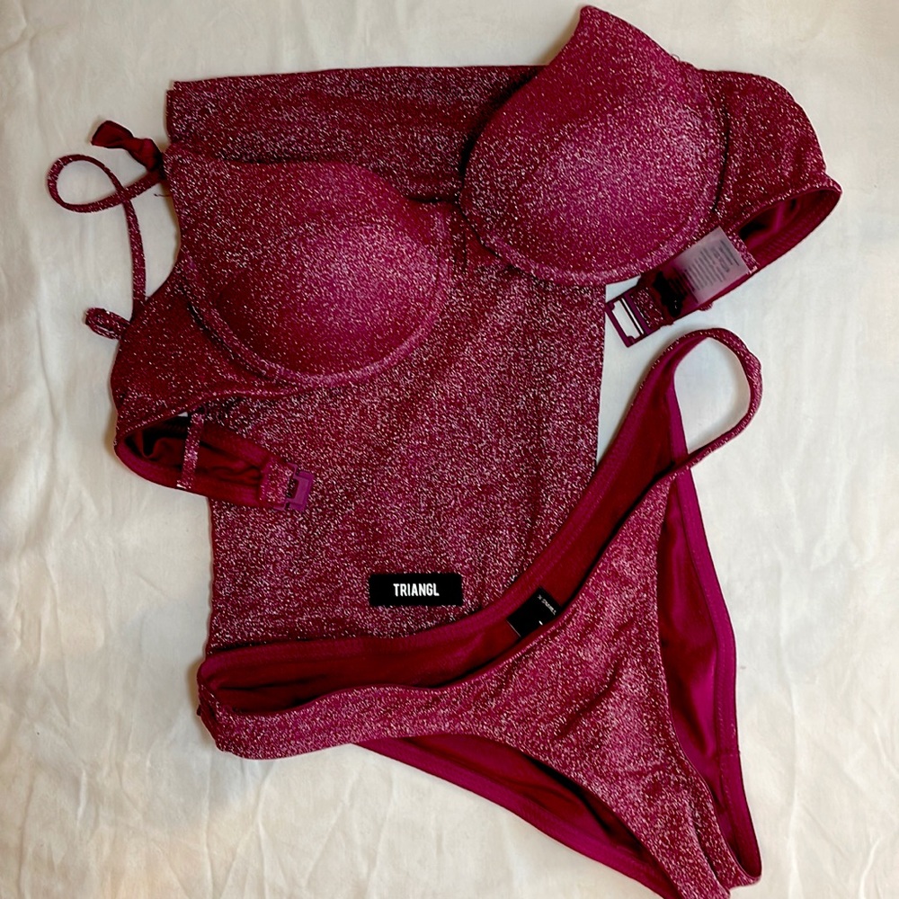 NEW Triangl Underwire Grape Sparkle Bikini